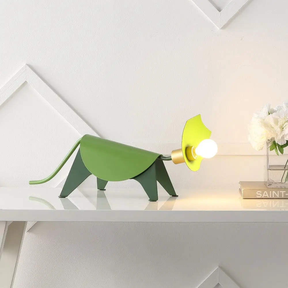 JONATHAN Y Gretchen 7.5" Modern Industrial Iron Triceratops LED Lamp - Colorful Night Light, Indoor Decorative Light, Modern Mood Lighting, LED Nightlight, Decorative Lights