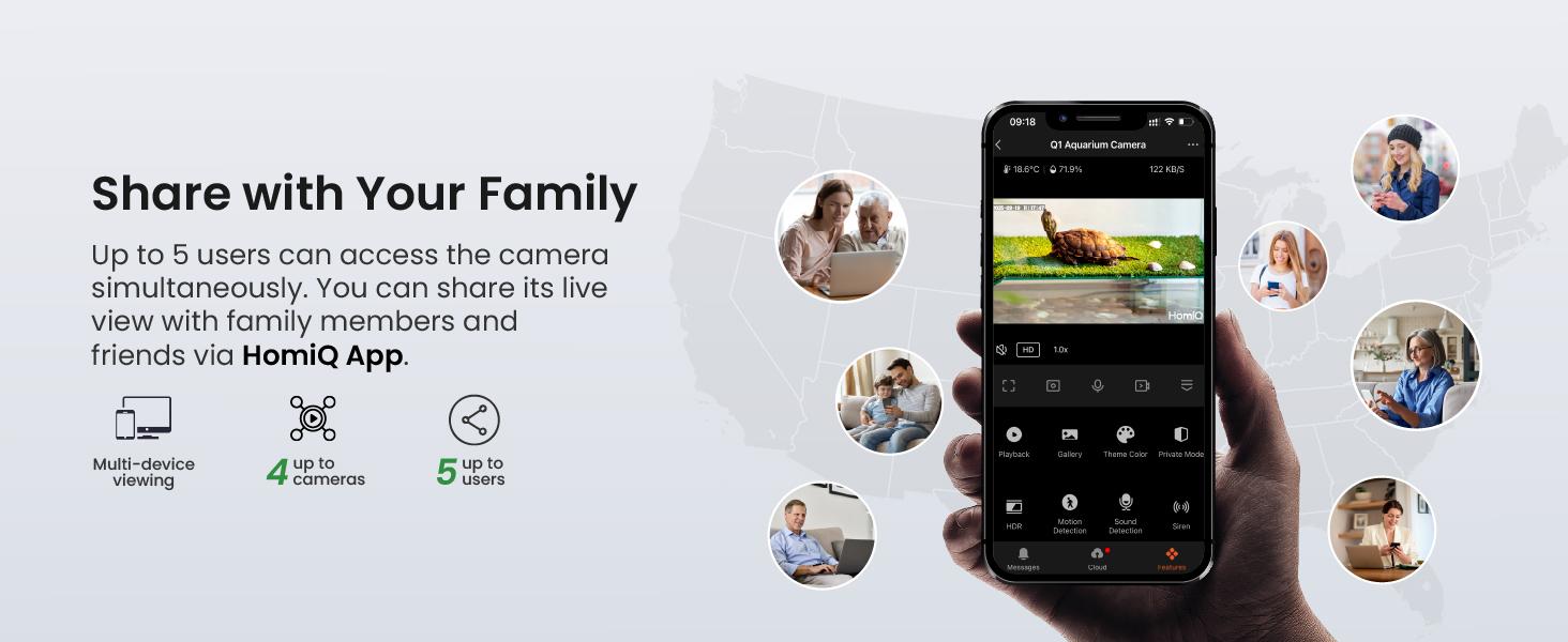 HomiQ Life 3MP 2K Aquarium & Terrarium Pet Camera.Magnetic Install &Close-Focus Lens for Fish,Lizard, Reptile Pet and Window Bird Feeder,2.4GHz & 5GHz WiFi,Color Night Vision,Auto-focus,24/7 Recording