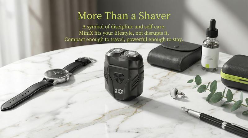 Enchen MINIX Premium Portable Electric Shaver for Men – Compact Foil Shaver with Dual Flex Heads, Fast Clean Shave, Waterproof & Rechargeable, A Perfect Valentine’s Day Gift for Him, 2/3 card-size