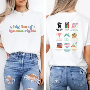 Big Fan of Human Rights Shirt, Equality Sweatshirt, Human Rights Top, Social Justice Gift for Activist, Anti Trump Tshirt, Rainbow LGBT Tee - Made In USA
