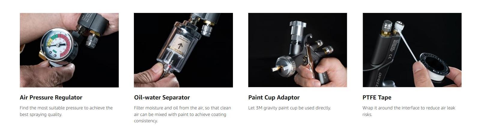 InoKraft DRZZLE D1-LVLP Spray Gun Premium & Basic Kit for Cars & House DIY Painting Superior Quality Atomization Efficient Transfer Easy Operation One-Piece Forged Aluminum Body Teflon Coating InoKraft DRZZLE D1-LVLP Spray Gun Premium & Basic Kit for Cars & House DIY Painting Superior Quality Atomization Efficient Transfer Easy Operation One-Piece Forged Aluminum Body Teflon Coating