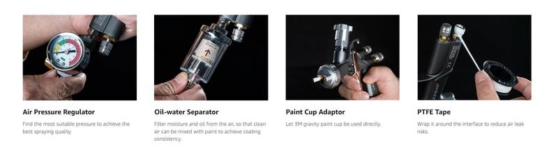 InoKraft DRZZLE D1-LVLP Spray Gun Premium & Basic Kit for Cars & House DIY Painting Superior Quality Atomization Efficient Transfer Easy Operation One-Piece Forged Aluminum Body Teflon Coating
