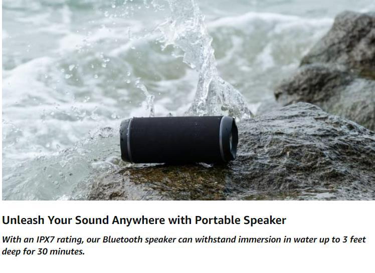 【EDUPLINK】Waterproof Portable Speaker Powerful 40W, Get Speaker Houlder for FREE Audio Smartphone