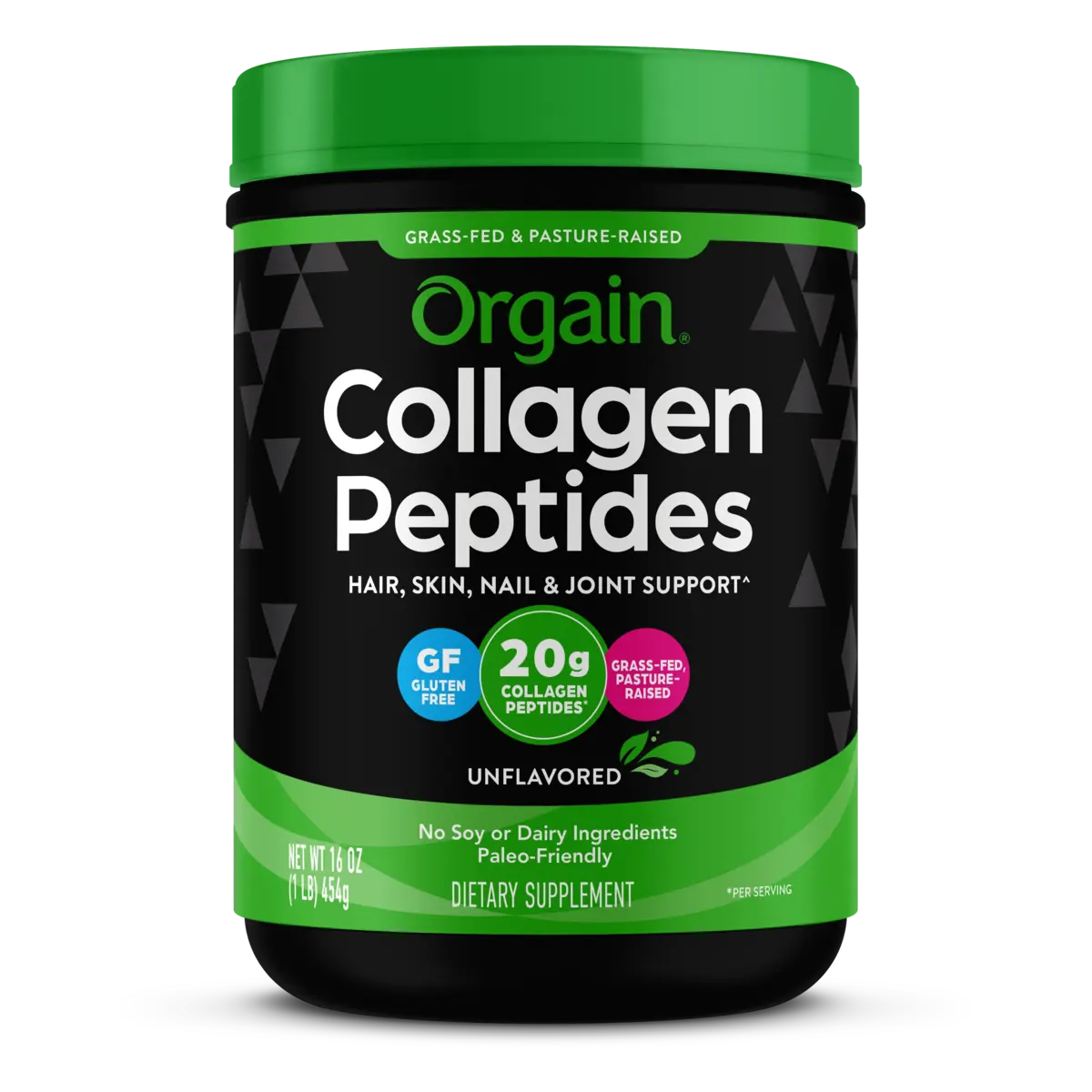Orgain Collagen Peptides Powder Unflavored | 20g Collagen Peptides Per Serving | Grass-Fed & Pasture-Raised | Non-GMO | Gluten Free | Paleo Friendly | 22 Servings