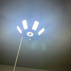 FOLDABLE GARAGE LIGHT Deformable Bright Shop Ceiling Bulb Lamps Barn Warehouse Garage Foldable 6+1 Panel Work Light  Easy Installation