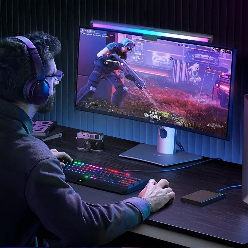 Valentines Gift for BF Touch Control Monitor Light Bar with RGB Backlight USB Powered Adjustable Desk Lamp Glare Free Screen Light for Computer Gaming Home Office Background Lighting