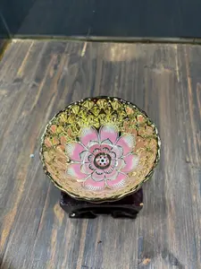 Hand Painted Pink Lotus Bowl | Artisan Ceramic Tea Cup