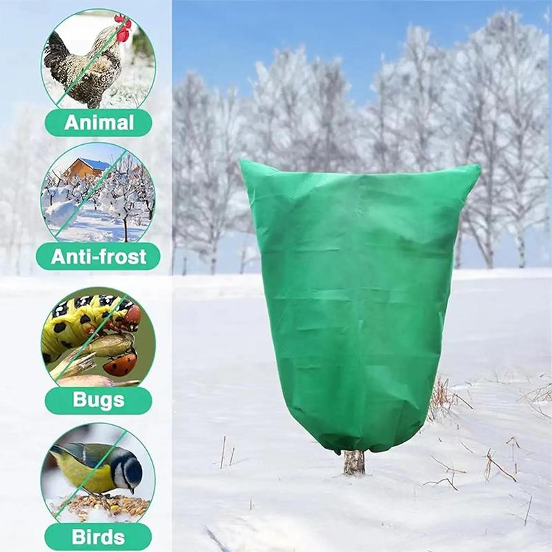 Plant Thickened Drawstring Bag Freeze Protection Covers Anti-Frost Animal Bugs Birds