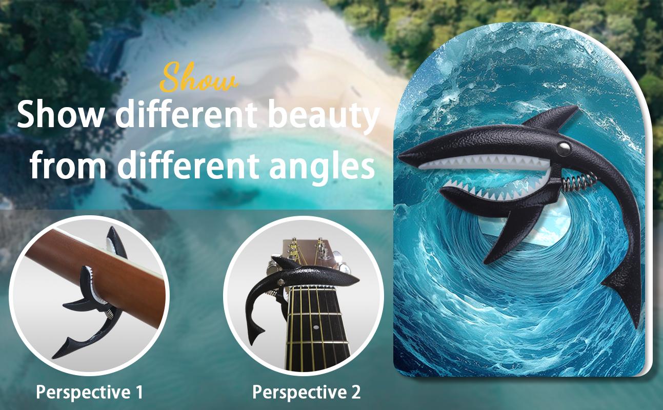 Guitar Capo，Shark Capo for Acoustic and Electric Guitar, Zinc Alloy，Guitar Accessories