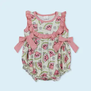 Baby girls watermelon summer romper