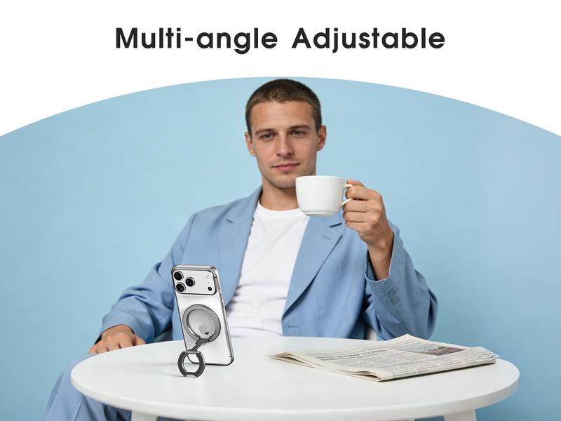 Double-Sided Magnetic Phone Stand Adjustable & Compatible with iPhone 12-17 Series Portable Multi-Scene Use Operable with One Hand Smartphone Cellphone Mount