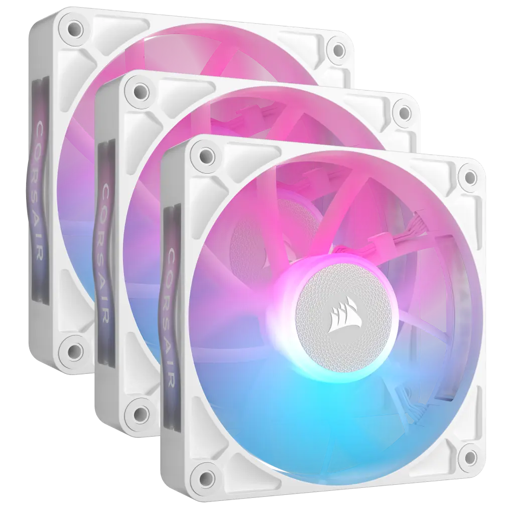 iCUE LINK RX120 RGB 120mm PWM Fan Triple Starter Kit - White
