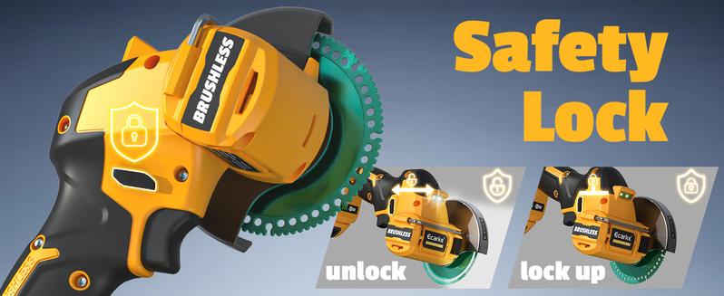 4" Cordless Brushless Cut-Off Tool Compatible with DeWalt 20V Battery, 【Battery NOT Included】, with 4pc 4" Blades for Metal, Wood, Tile & Plastic