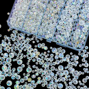 800Pcs 4/6/8/10mm Crystal Glass Beads for Jewelry Making Beads for Bracelets Necklace Pendants Making Supplies