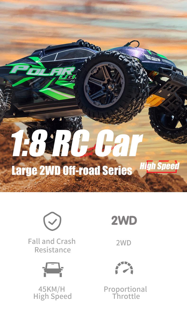 1:8 Scale High Speed Off Road Fast RC Cars for Adult Boys, All Terrain 45KM/H Racing Truck, 2.4Ghz Remote Control, LED Lights, 1 Rechargeable 2600mAh Battery, Birthday Christmas Birthday Party Gifts 1:8 Scale High Speed Off Road Fast RC Cars for Adult Boys, All Terrain 45KM/H Racing Truck, 2.4Ghz Remote Control, LED Lights, 1 Rechargeable 2600mAh Battery, Birthday Christmas Birthday Party Gifts