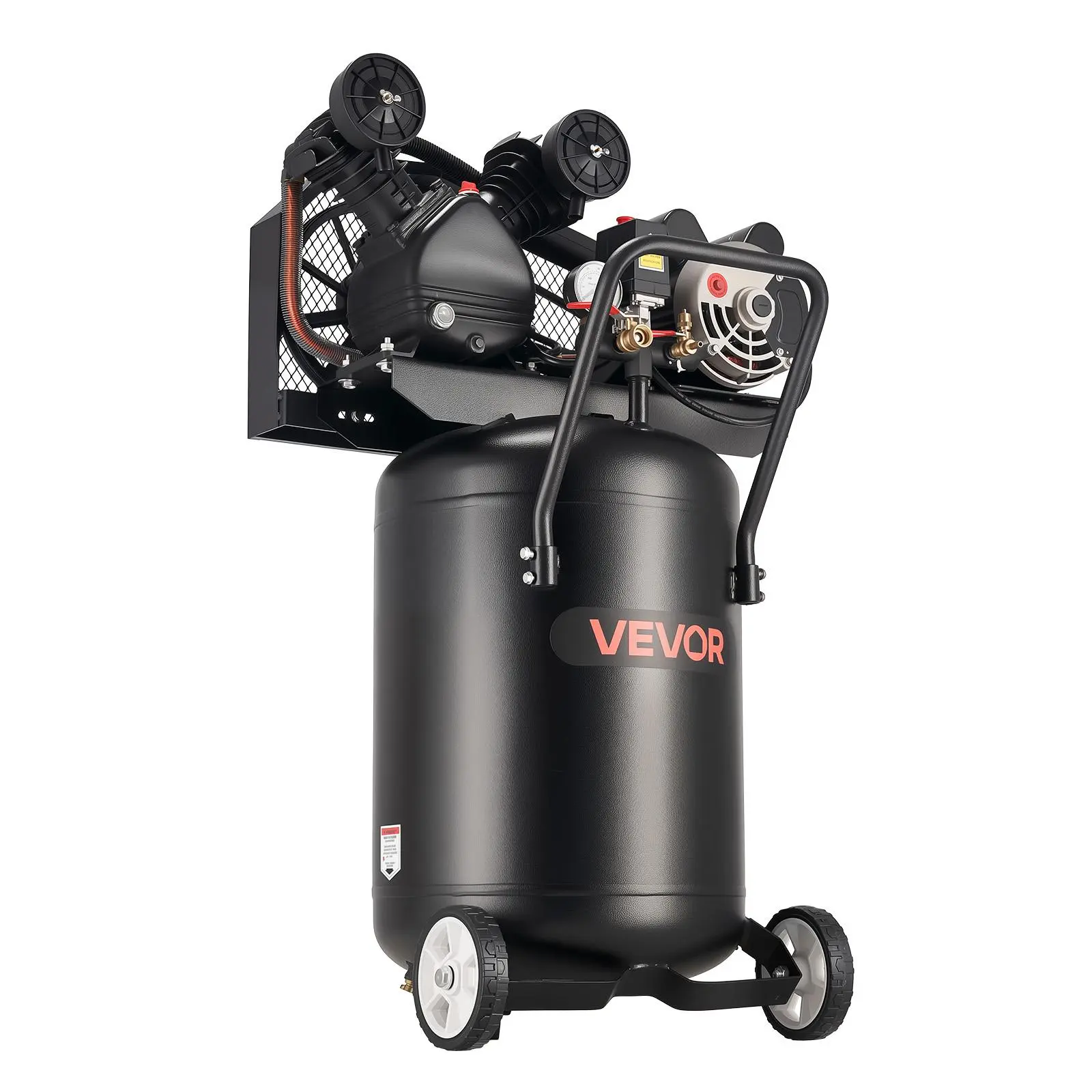 VEVOR 20-Gallon High Pressure Oil-Lube Tank Air Compressor, 2HP 6.5SCFM at 90PSI, Max 135PSI, Portable Frame with Wheels, 120V for Auto Repair, Spray Painting, Woodwork Nailing, Max 135 Psi