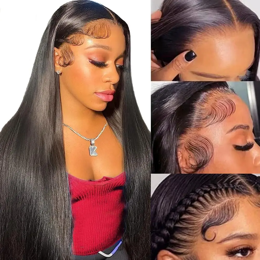 13x6 Lace Front Long Straight Fiber Wig Hair 30 Inch Wig For Women 99J Burgundy 613 Yellow highlight 4/27 1BNatural Color Black 352 Orange Women's High Quality Hand-crocheted Glueless Wear & Go Design Pre Plucked Platinum Blonde Wigs