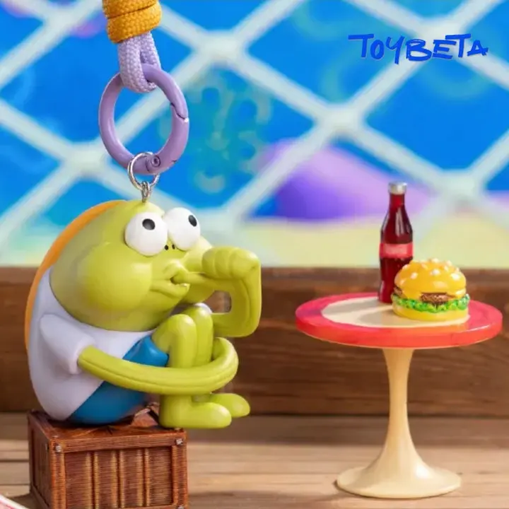 Bikini Bottom Series PVC Cartoon Character Minifigure Blind Box Keychains - 2PC Multipack, Toy Unboxing Item, 6 Regular+1 Secret, ~4cm, Cute Collectibles, Blind Bag Collecting Gift for 15+ Years Old