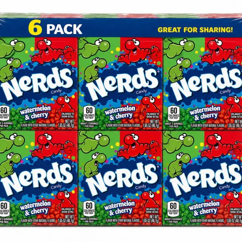 6 Pack-Nerds Watermelon & Cherry Candy Boxes | NYC Bodega Candy | Retro Crunchy Candy | 1.65oz Candy Boxes | 6 Pack – NY Snack Pantry
