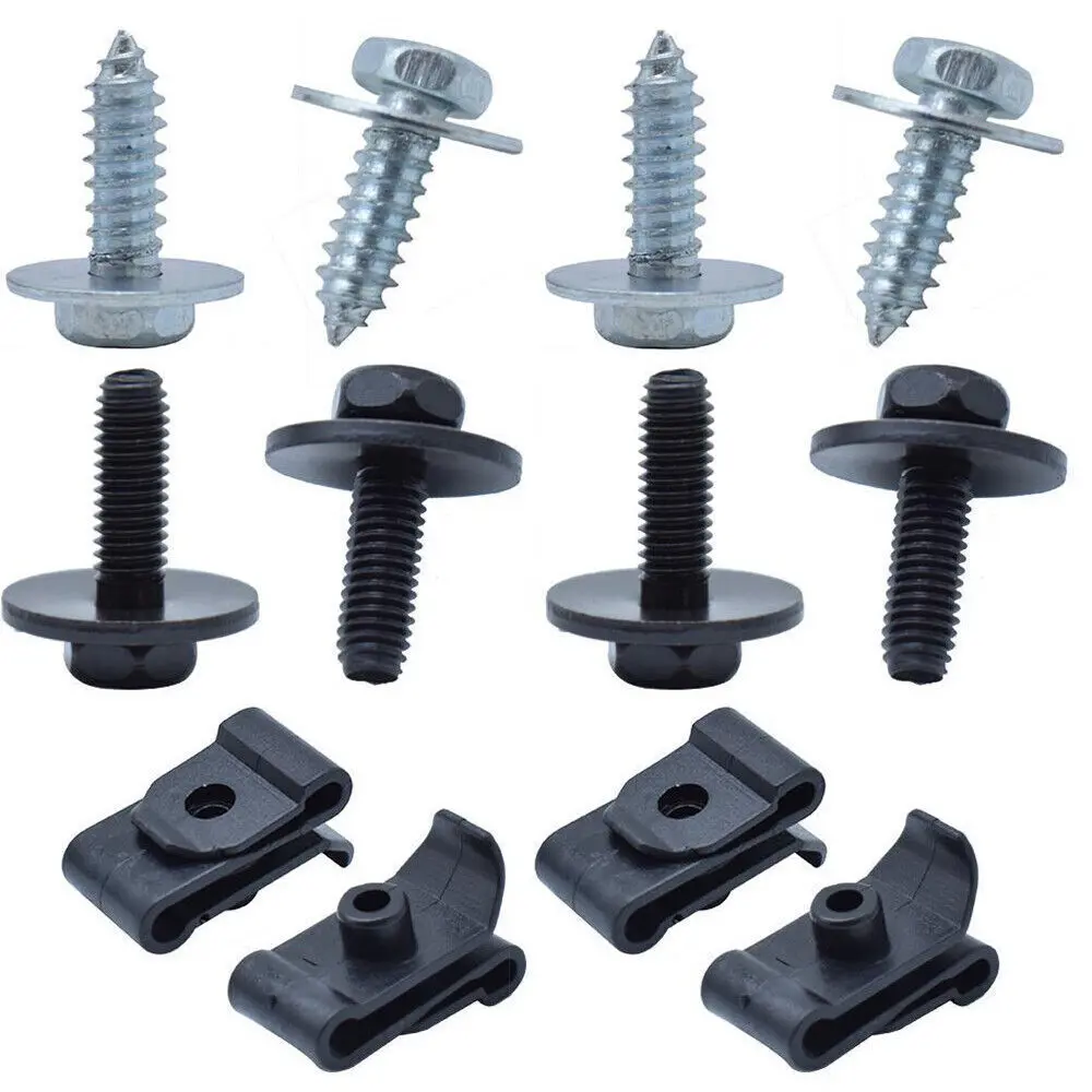 50 Pcs Factory Match Body Bolts Kit M6 - U-nut Clips Set for Toyota Engine Under Cover & Splash Shield Installation Body Screw