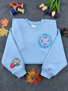 Kiss All The Time Disco Occasionally embroidered sweatshirt, Kiss disco embroidered hoodie, harry fans sweatshirt
