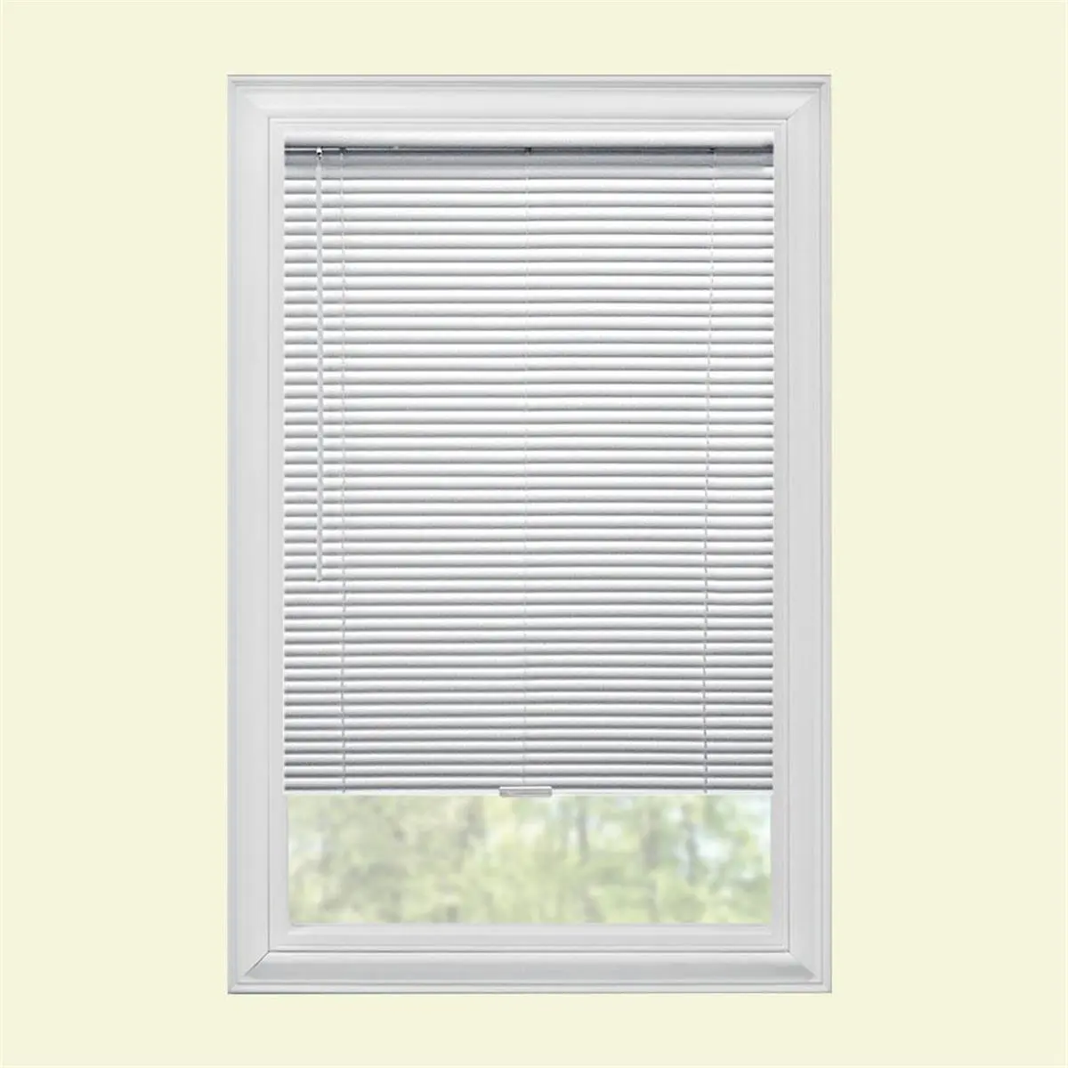 White Cordless 2-in-1 Vinyl Plantation Blind - Single Unit, 34.5x72 in, Privacy-Focused Window Covering, Sun Protection Household Accessory