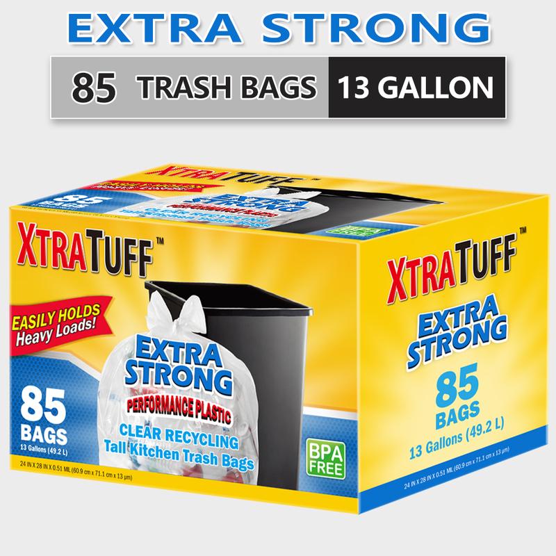 Box Of 13 Gallon Expandable Heavy-Duty Plastic Multipurpose Disposable Garbage Bags-Super Strong, Leak-Resistant Trash  bag, And Odor-Proof  For Bedroom, Kitchen, Living Room, Outdoor, And Toilet Use - Convenient And Sanitary Waste Solution