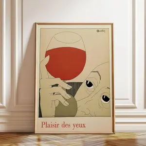 Vintage French Wine Poster: Bistro Wall Art Print V