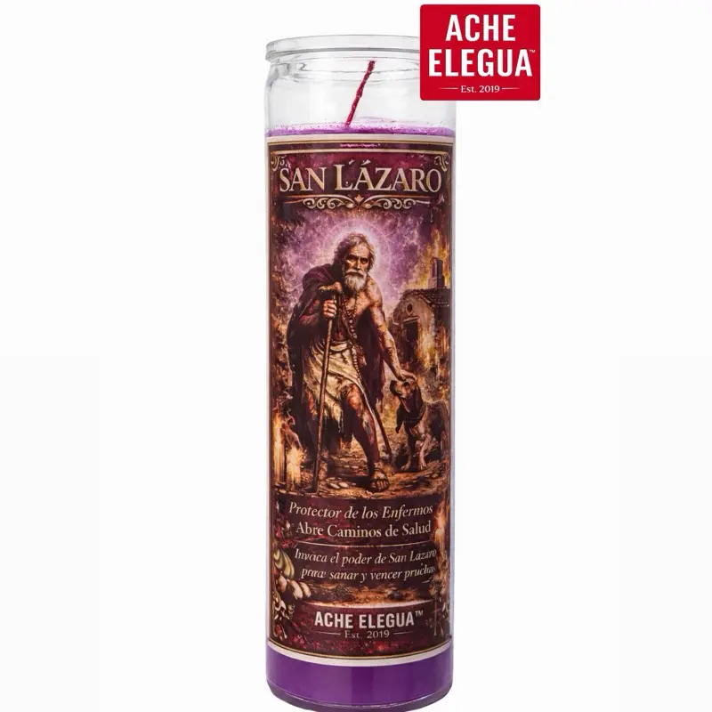 San Lazaro Spiritual Healing Candle – Protection, Health & Road Opening Prayer Candle by Ache Elegua