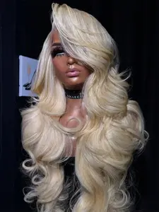 30 Inch 613 13x4 Lace Front Wig Human Hair 180 Density Blonde Wig Human Hair 613 HD Lace Frontal Wig Body Wave Lace Front Wig Pre Plucked Glueless Blonde Wigs