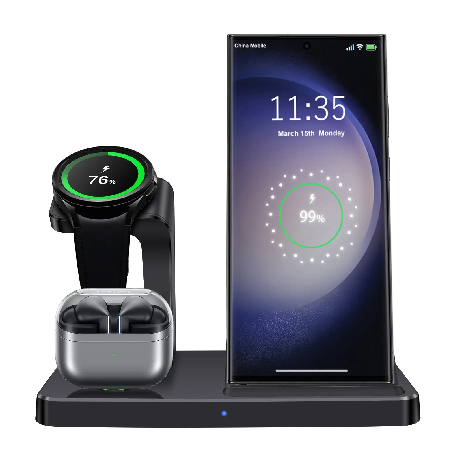 Wireless Charger for Samsung Charging Station, 3 in 1 Fast Charging Stand for Galaxy S26/S25/S24/S23/S22/S21/S20,Note 20/10& Galaxy Buds, Wireless Charger for Galaxy Watch Ultra 8 7 6 5 Pro/5/4/3/Active 2/1,back to school,back to school haul
