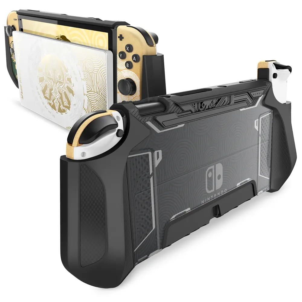 SUPCASE Mumba Blade Series Dockable TPU Grip Case with Anti-Scratch PC Shell Full Protection for 2021 Nintendo Switch OLED Handheld Console - Includes Joy-Con Gaming Controller Cover, Docking-Compatible Device, Console Accessories, Shockproof