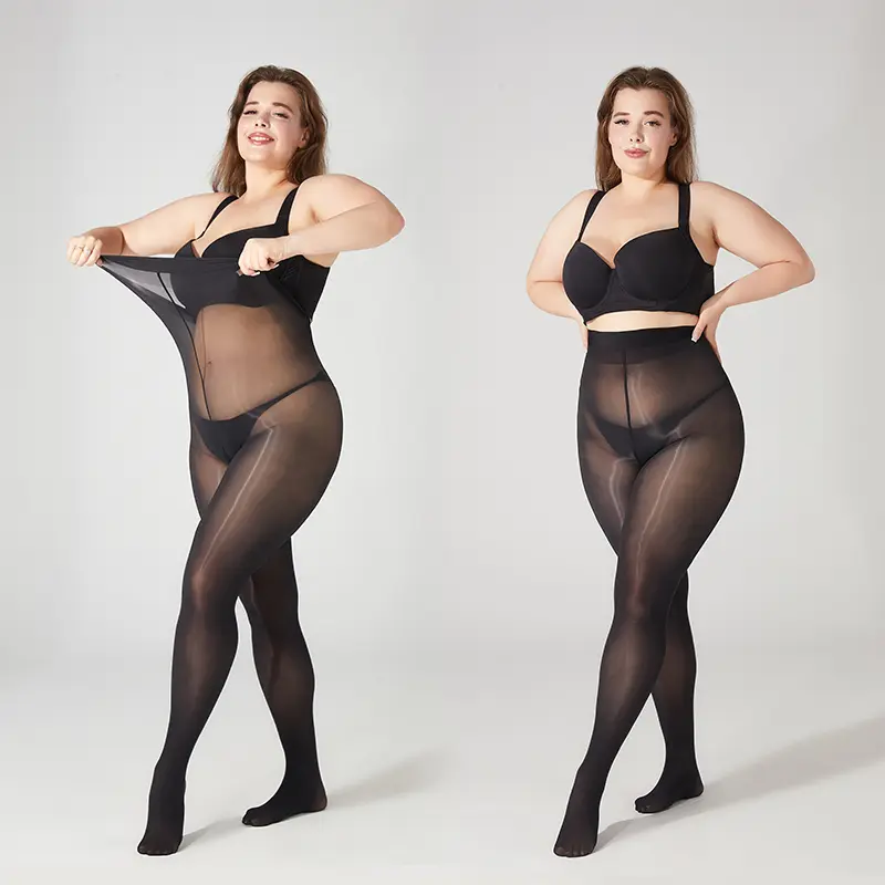 Cocco 2 Pairs Plus Size Shiny Tights for Women, Shimmer Tights, High Waist Shaping, Reinforced Waist, Subtle Sparkle, Silky Smooth Shine