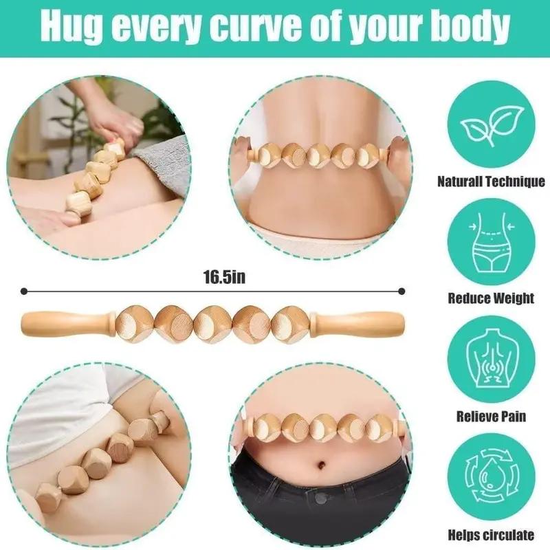 Wooden Massage Tool Set – 6 Counts Manual Massage Tools – For Body & Face Sculpting – Muscle Relaxation & Stretching – Home, Sports, Outdoor Gua Sha Tool Set – Scalp Massager – Back Massager – Foot Massager & Dealsforyoudays & Manual Massage Tools