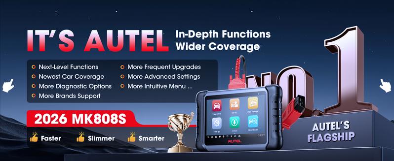 Autel Scanner MaxiCOM MK808S Car Diagnostic Scan Tool Bi-directional All Systems Diagnosis 28+ Services Active Test