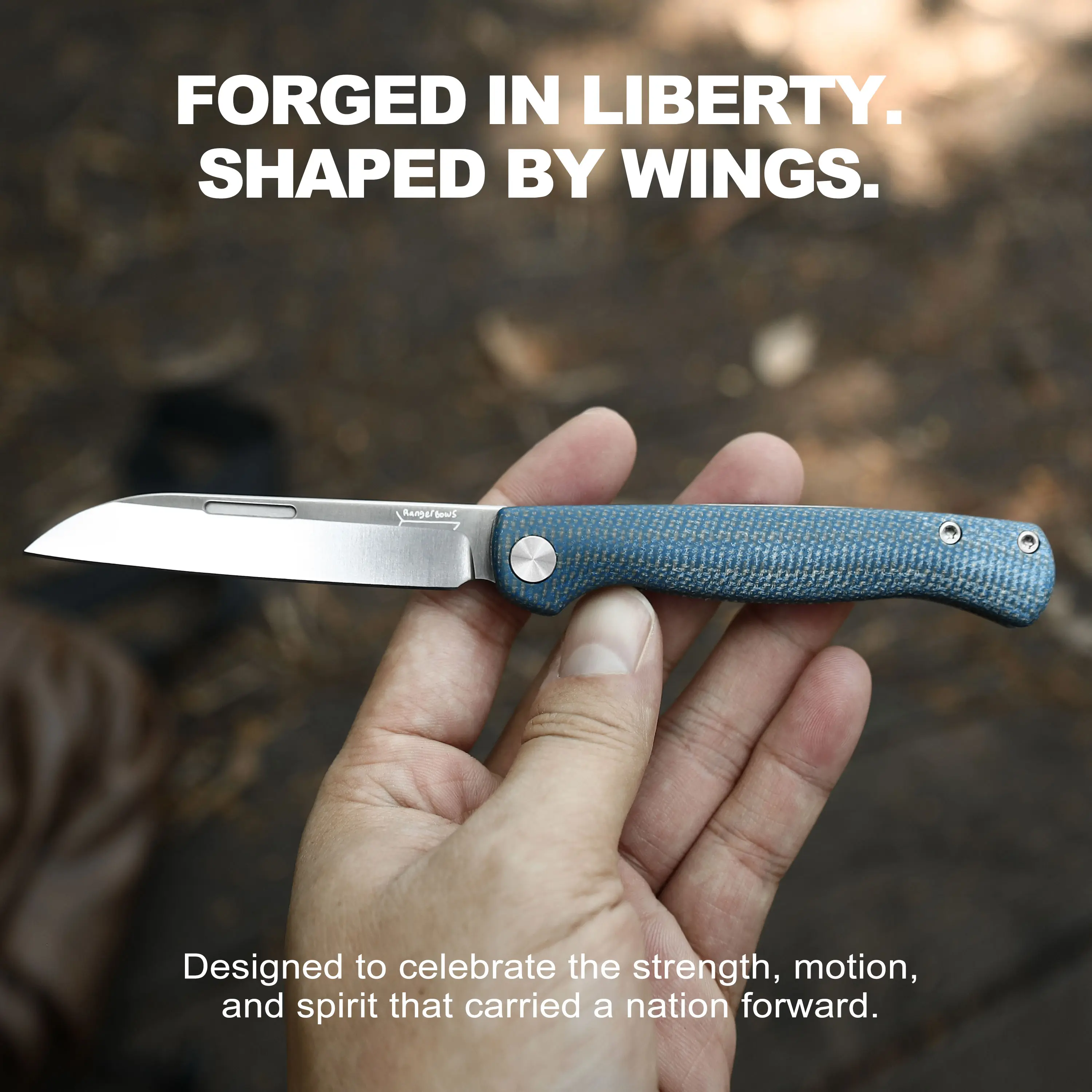 Joyraining Dalton Traditional Pocket Knife, D2 Steel Sheepsfoot Blade , Blue Denim Micarta Handle, Slip Joint Folding Knife, Lightweight Gentleman’s EDC Pocket Knife for Men