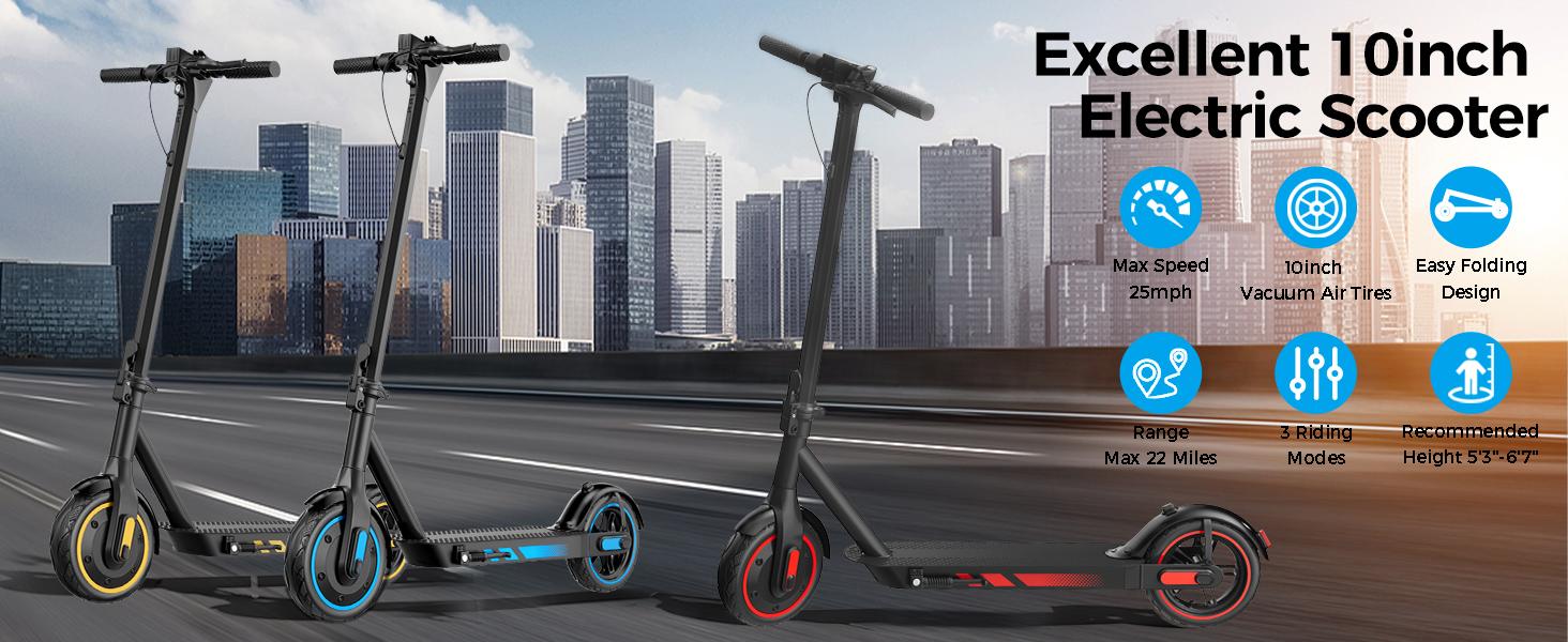 [New Year Gifts] Electric Scooters 500W Peak Adult Electric Scooter, 16/22/28 MPH Top Speed, 10'' Tires,21/28 Miles Long Range, Portable E Scooter for Adults and Teens Folding Powerful Foldable Foldable Scooter