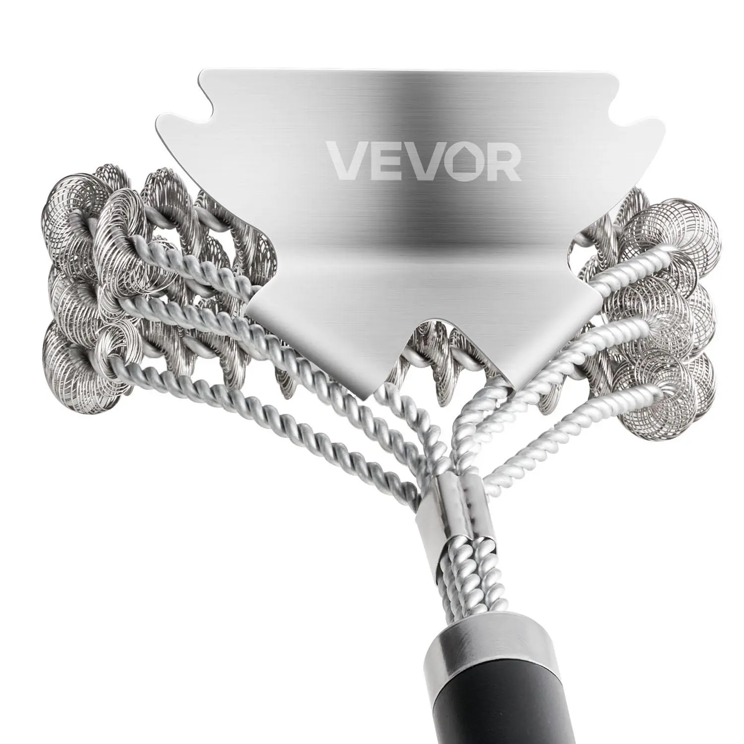【SummerFinds】VEVOR Grill Brush and Scraper,  BBQ Brush for Outdoor Grills, Stainless Steel Woven Wire, Bristle Free Barbecue Brushes for Porcelain, Charcoal, Grate Cleaner Grill Accessories, 17 in