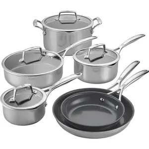 ZWILLING Energy Plus 10-pc Stainless Steel Ceramic Nonstick Cookware Set ZWILLING Energy Plus 10-pc Stainless Steel Ceramic Nonstick Cookware Set