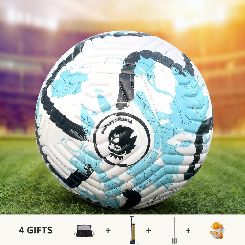 Size 5 Soccer Ball Football Durable PU Leather Set Machine Stitched for Training & Entertainment Perfect Gift for Boys Men