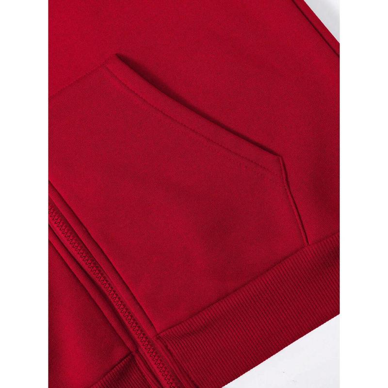 ( Five-star review)Men Plain Color With Pockets Hooded Zip Up Long Sleeve Sweatshirt Sweatshirt