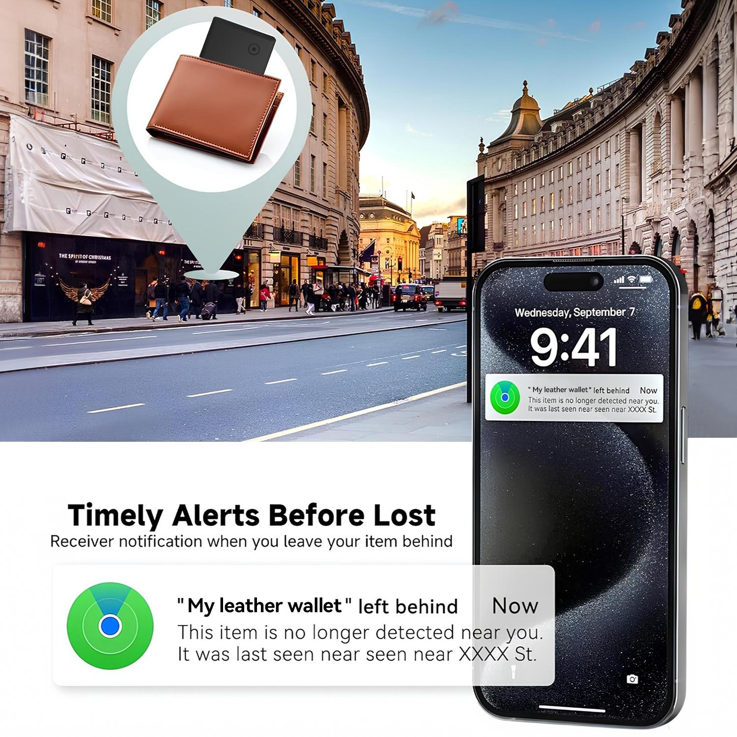 Wallet Tracker Card, Thin Finder, Works with Apple Find My (iOS Only), Item Locator for Luggage Tags, Passports, Phone, IP68 Waterproof Wallet Tracker Card, Thin Finder, Works with Apple Find My (iOS Only), Item Locator for Luggage Tags, Passports, Phone, IP68 Waterproof