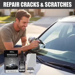 Windshield repair adhesive, windshield crack and scratch repair adhesive for clear vision, windshield repair