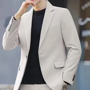 2025 Men's Casual Blazer Korean Style Trendy Slim Fit Single Piece Spring Autumn Suit Business Formal Wear Men's Fashion