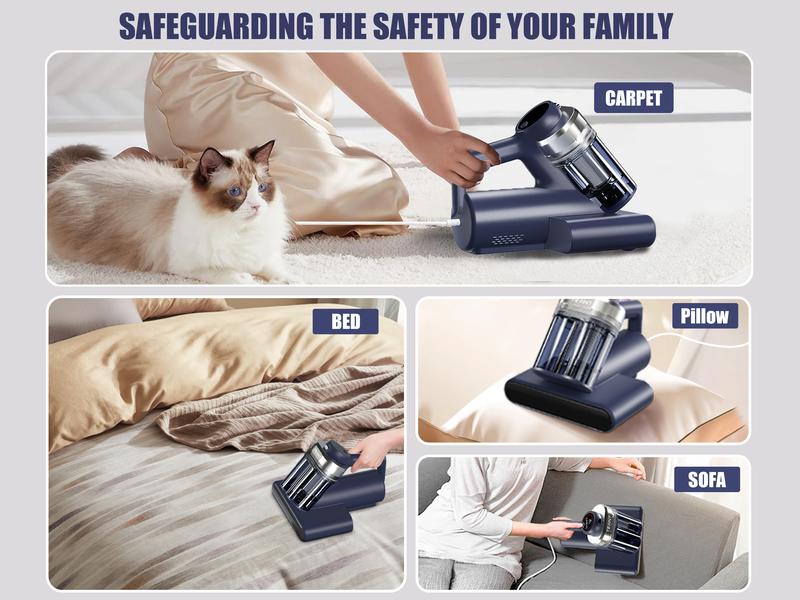 【Teant】 Mattress Vacuum Cleaner for Dust Mites Removal, Bed Vacuum with UV-C Light & 149°F Hot Air & Aroma Tablet & LED Display, 16Kpa Powerful Suction Double-Cup Handheld Vacuum Cleaner With HEPA Filter for Bed, Couch, Sofa, Carpet Deep Cleaning Machine 【Teant】 Mattress Vacuum Cleaner for Dust Mites Removal, Bed Vacuum with UV-C Light & 149°F Hot Air & Aroma Tablet & LED Display, 16Kpa Powerful Suction Double-Cup Handheld Vacuum Cleaner With HEPA Filter for Bed, Couch, Sofa, Carpet Deep Cleaning Machine