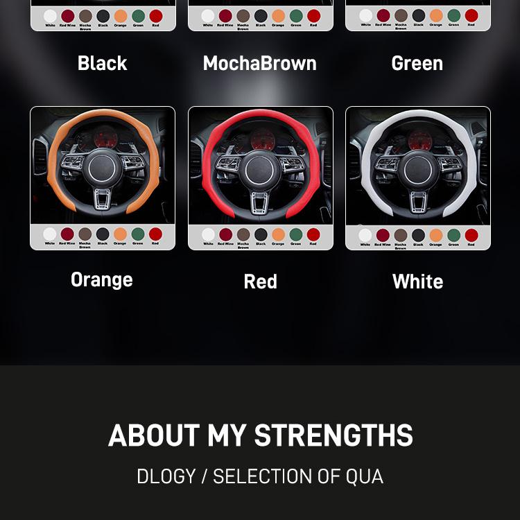 SUPEREVER Napa Leather Car Steering Wheel Cover - 15 Inch, 4-Season Universal Fit, Enhanced Grip, Elevated Style, Non-Bulky & Modern Design, Anti-Slip, Sweat-Absorbent, Comfortable & Premium Quality