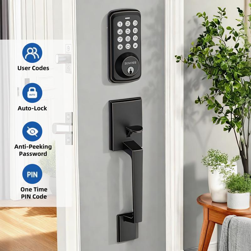 Door Lock With doorknob-Keypad Electronic Deadbolt Lock With Handle, Auto Lock, Back Lit keyboard, Customizable Codes,For Secure Home Access,Easy Installation