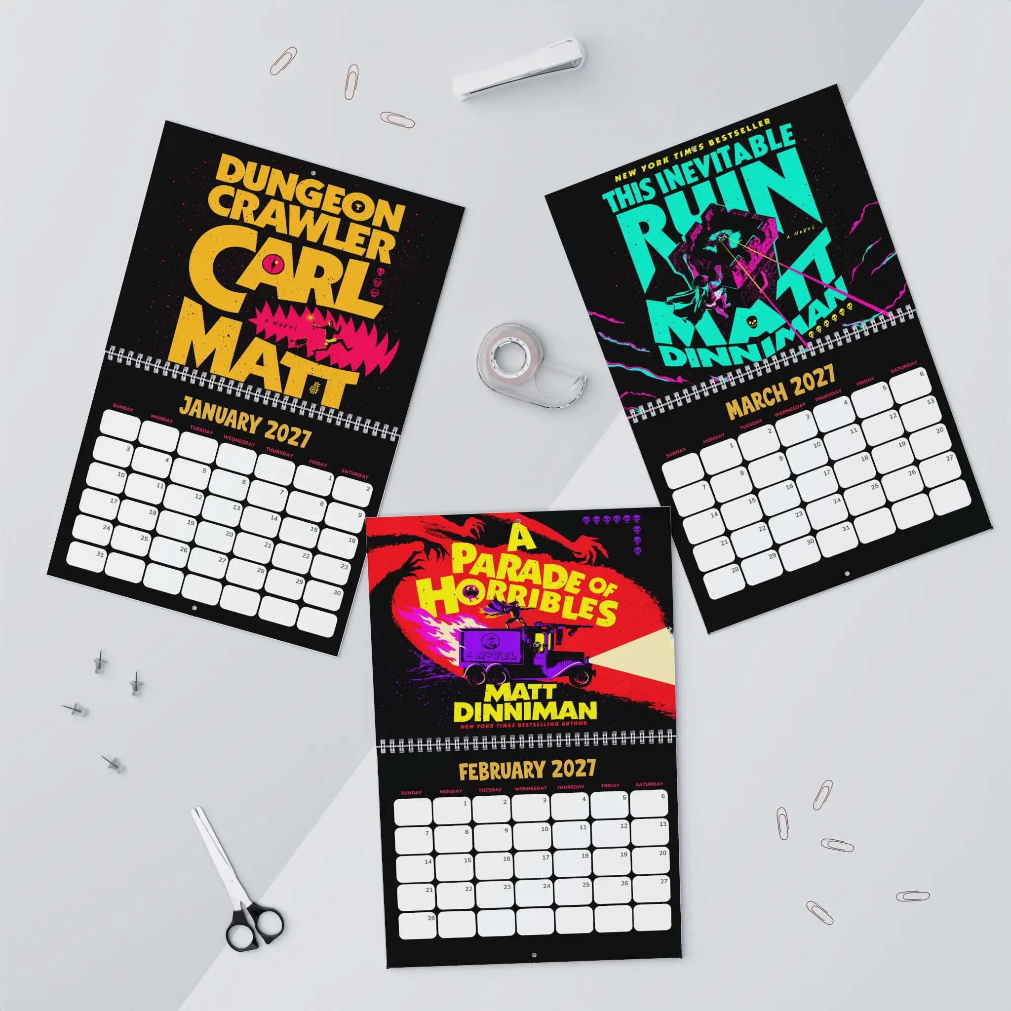 Dungeon Crawler Carl 2027 Wall Calendar - Princess Donut Monthly Planner - Fantasy Book Fan Gift