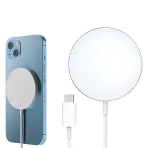 Magnetic Wireless Charger for iPhone - 15W Fast Charging Pad with USB C Cable, Ideal for Desk & Bedside