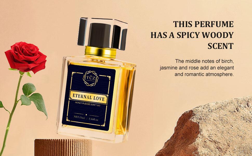 YCZ Eternal Love Men's Eau De Parfum 2.6oz 75ml Nightclub Fragrance with Lemon Birch & Musk Notes Liquid Perfume Gift Citrus Woody Spicy Limited Edition Edp Passion Fruit Scent